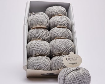 Cardiff Cashmere Aran Yarn GIFT BOX - Large - Worsted -made in Italy ethical sustainable luxury aran knitting crochet wool beginner friendly
