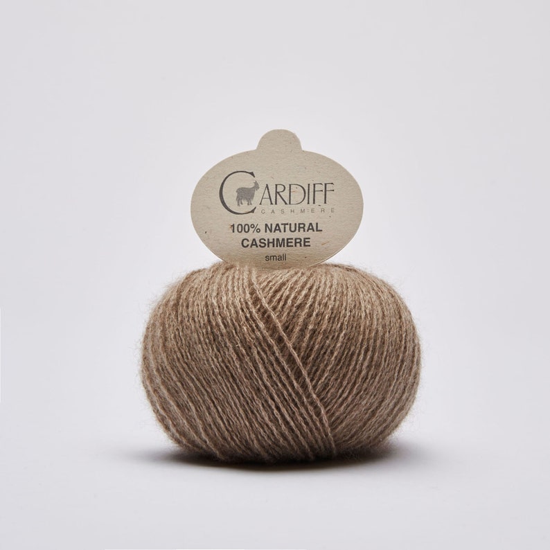Cardiff Cashmere yarn SMALL Fingering / baby 100% Cashmere made in Italy ethical sustainable luxury lace crochet wool 25 grams 511 BROWN