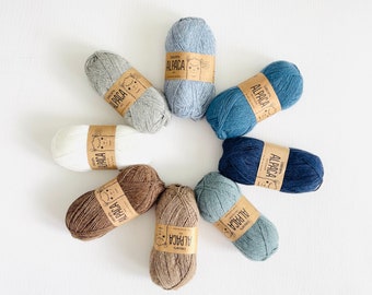 Alpaca yarn gift box set WINTER Superfine Peruvian Alpaca 4ply knitting crochet Wool Oeko-Tex standard assorted colours 8x50g