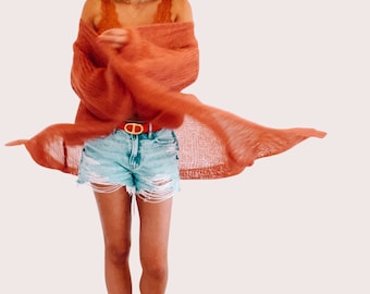 Modello di cardigan estivo in mohair: cardigan lungo e trasparente (modello PDF)