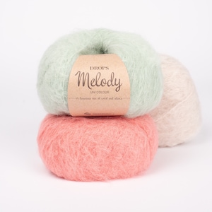 New colours! Fluffy Alpaca Merino yarn! Garnstudio DROPS Design Melody 71% superfine alpaca 25 merino brushed knitting wool - 50 grams