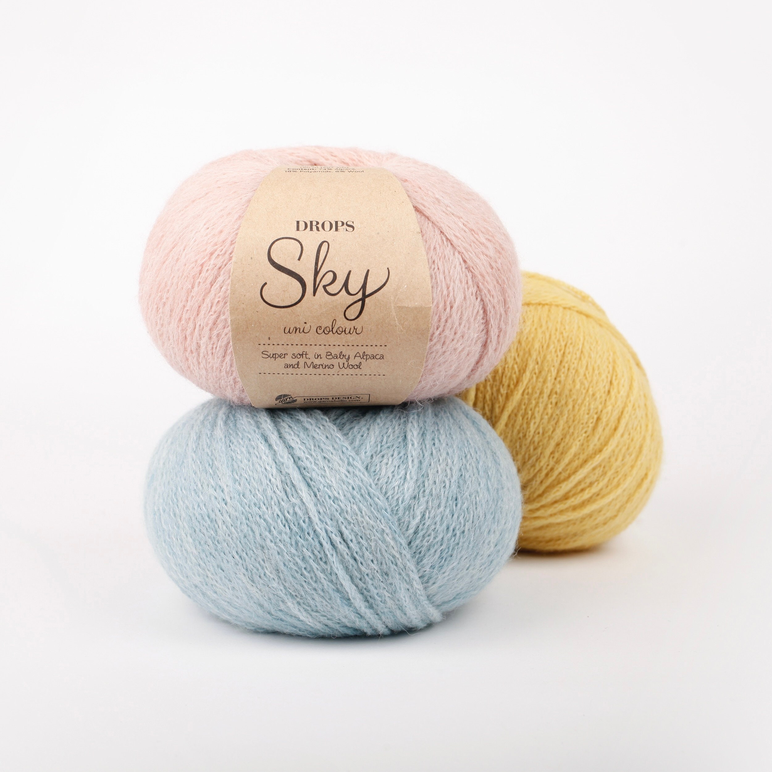 100% Baby Alpaca Yarn Wool Set of 3 Skeins DK Weight - Made in Peru -  Heavenly Soft and Perfect for Knitting and Crocheting (Baby Pink, DK)