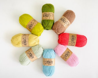 Alpaca yarn gift box set SPRING Superfine Peruvian Alpaca 4ply knitting crochet Wool Oeko-Tex standard assorted colours 8x50g