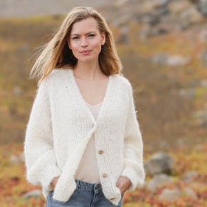 Fluffy Cardigan KNITTING KIT Spring Fuzz Jacket - Super soft Alpaca + Merino yarn! All you need in one kit to make this cosy cardigan