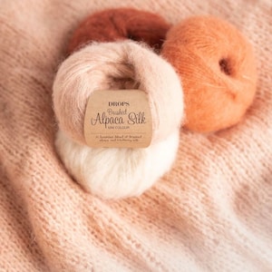 Fluffy Alpaca Silk yarn Garnstudio DROPS Design Brushed Alpaca silk baby alpaca mulberry silk baby prop itch free knitting wool 25g image 2