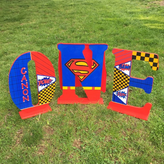 One Year Photo Prop Superhero Birthday Superman Party Etsy