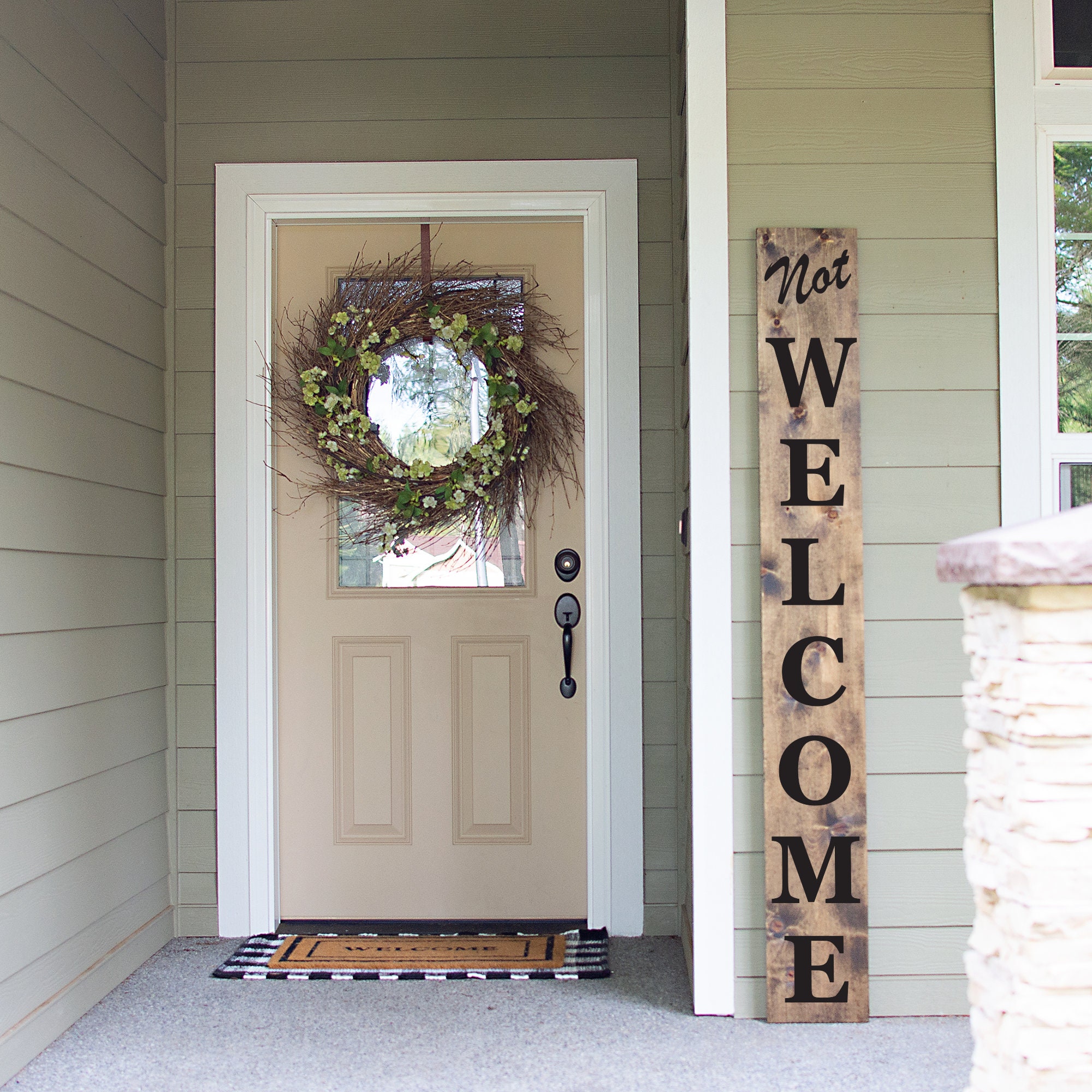 Welcome Sign Stencil, Large Letter Stencils for Painting on Wood Reusable  Porch Sign and Front Door Vertical Decorating - AliExpress