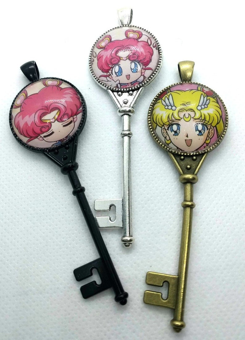 Upcycle Sailor Moon Key Pendants Necklace or Keychain