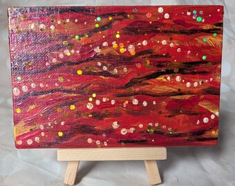 Synesthetic Painting “A Forbidden Burning Love” Original Acrylic Abstract - Music-Inspired Art  OOAK