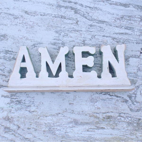 Amen Sign, Religious Decor, Christian Gift, Religious Wooden Sign, Reclaimed Wood Sign, Minister Gift, Christian Decor, Biblical Sign