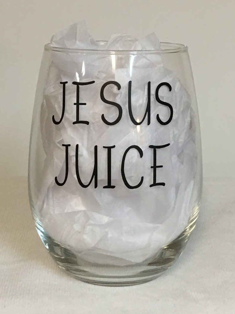 Jesus Juice Stemless Wine Glass Etsy