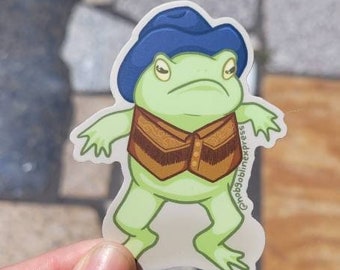 Cowboy Frog Matte Vinyl Sticker