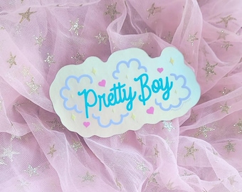 Pretty Boy Holographic Shimmer Vinyl Sticker