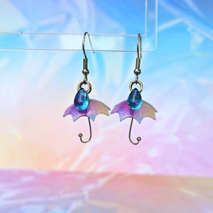 Umbrella with Raindrop Dangle Earrings