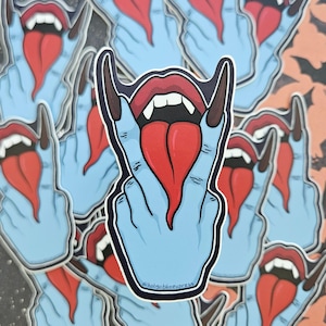 Vampire Tongue Hand Sticker