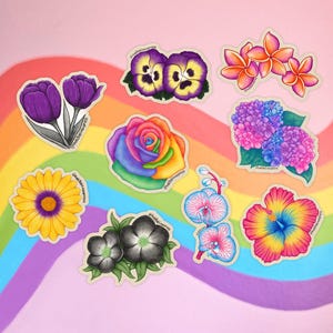 LGBTQIA+ Pride Flower Matte Vinyl Sticker | Lesbian, Gay, Bisexual, Transgender, Non-binary, Pansexual, Intersex, Asexual