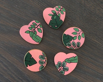 Plant Lover Hand Painted Pin