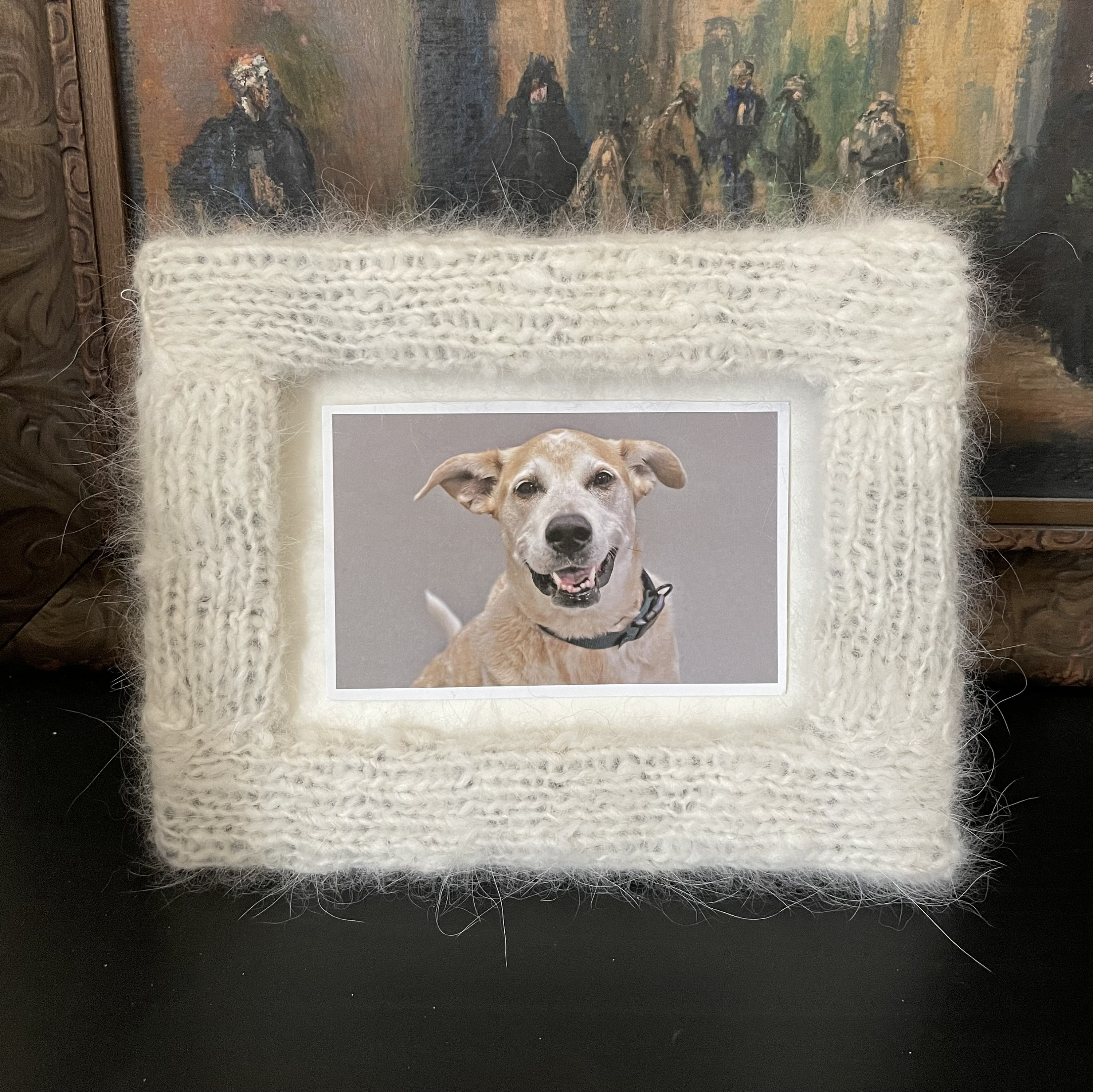 Jigfoxy Cornice portafoto in legno rotante per foto 4 x 6 cm, regalo commemorativo per animali domestici, regalo commemorativo per cani per la perdita del cane, regalo per la perdita del cane