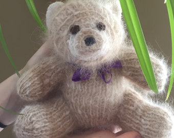 Teddy bear made with dog hair! Chiengora, dog memorial, dog hair keepsake, Samoyed, Border Collie, golden, husky