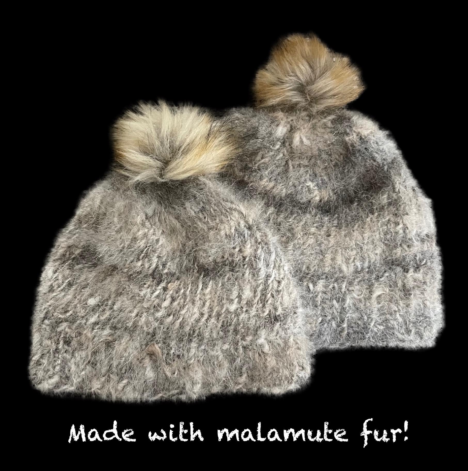Authentic Hand-Knitted Goat Mohair Earflap Hat with Fur Pom-Poms - Extra Soft‎ Cable Knit Fur Pom Hat, Timber – SpearmintLOVE main image 4