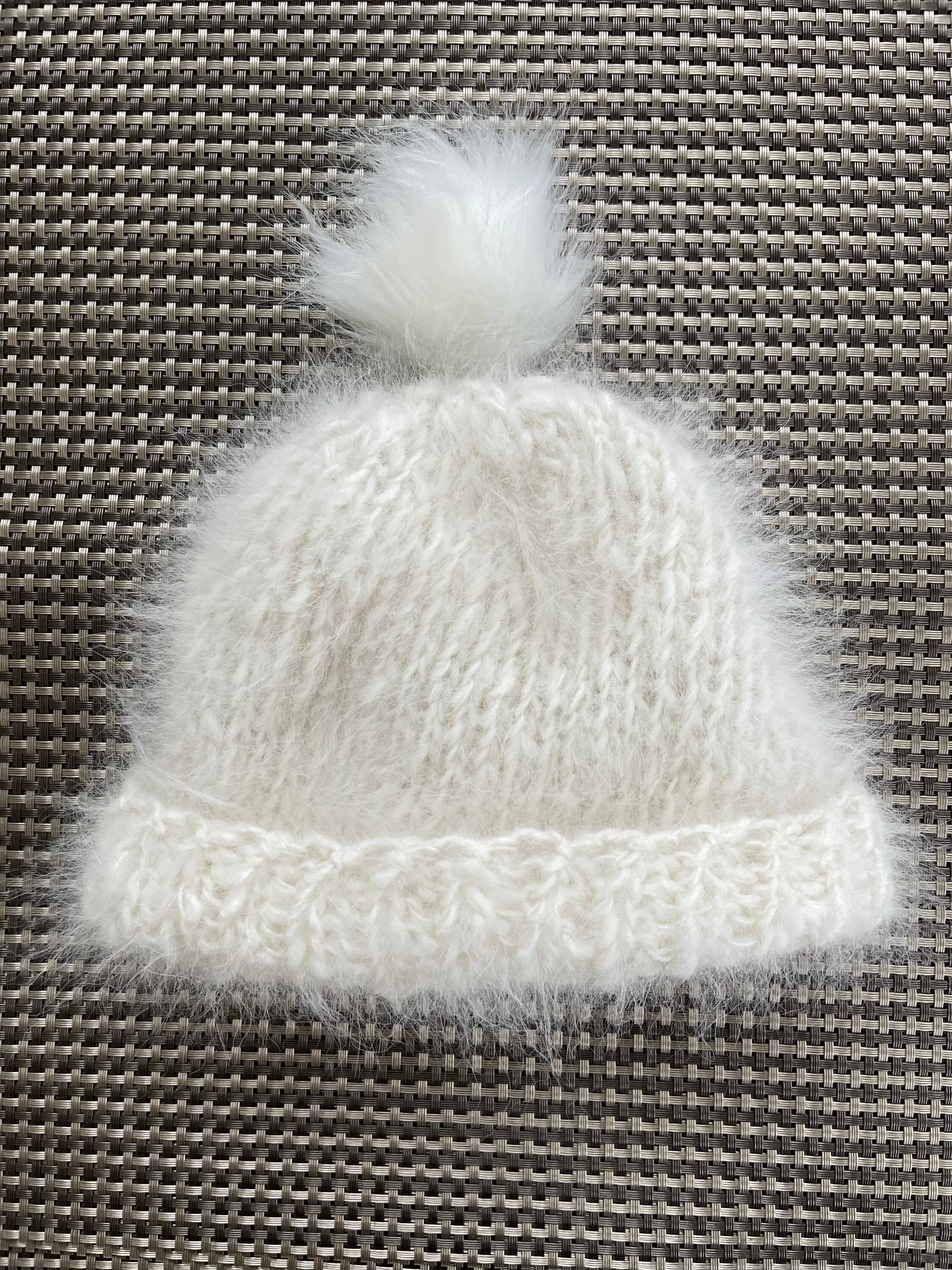 Hair Wool Hand Knitted Beanie Hat 