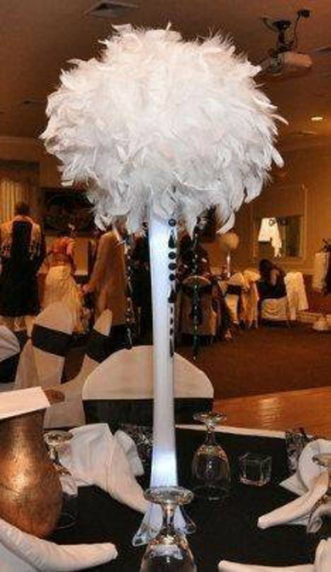Wedding centerpiece/Boa Feather ball/ Feather ball for wedding Etsy