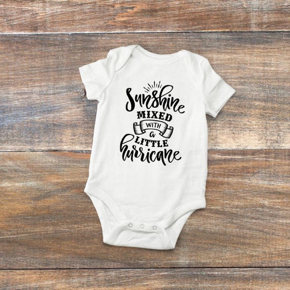 Sunshine Mixed With A Little Hurricane Baby Onesie Funny Etsy - roblox baby onesie