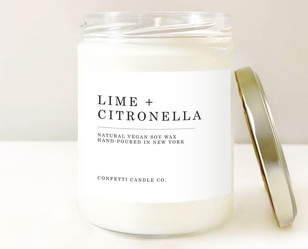 Lime Citronella Vegan Soy Candle Repel Mosquitoes Etsy