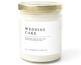 Wedding Cake Scented Soy Candle Gift | Engagement Gift | Bridesmaid Gifts | Wedding Gift