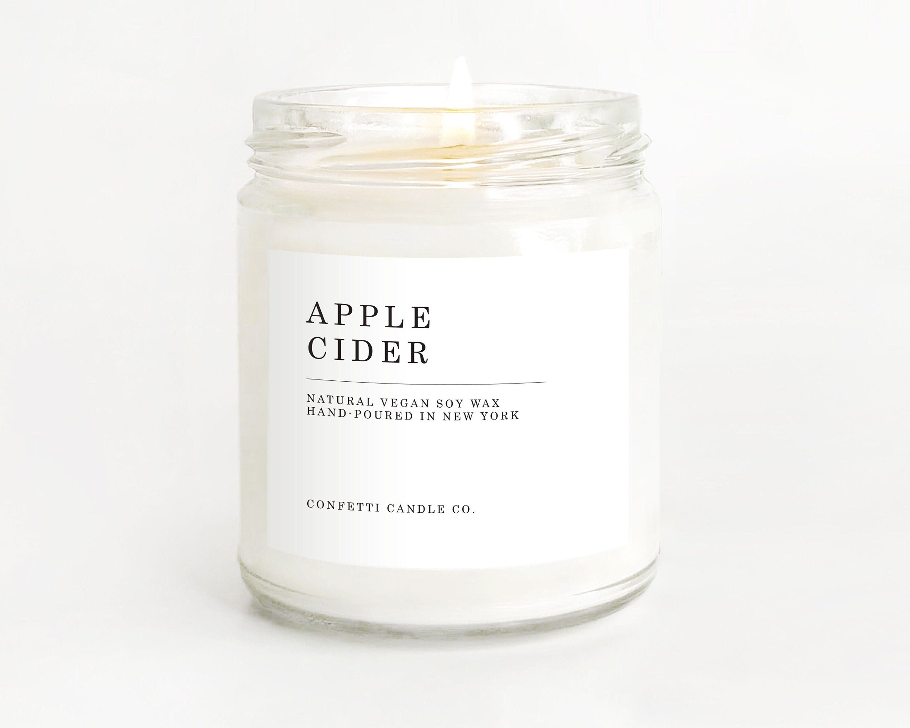 Apple Cider Vegan Candle Natural Soy Wax Candle Soothing Etsy