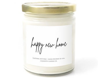 Happy New Home Gift | Housewarming Candle Personalized Note