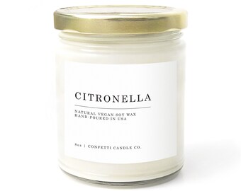 Citronella Soy Candle, Repel Mosquitoes