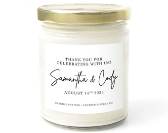 Custom Wedding Candle Favors | Soy Wax | Bulk Available