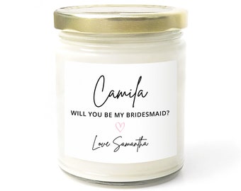 Personalized Bridesmaid Proposal Candle Gift