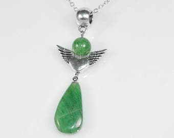 Green Aventurine Necklace, Guardian Angel Necklace, Heart Chakra Healing Necklace,  Healing Green Aventurine Necklace