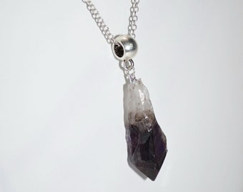 Raw Amethyst Necklace, Raw Black Amethyst Necklace, Healing Amethyst Necklace, Raw Amethyst Point Necklace