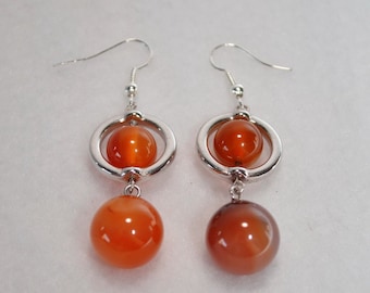 Carnelian Earrings, Carnelian Dangle and Drop Earrings, Sacral Chakra, Reiki Earrings, Red Earrings, Red Stone Dangle Earrings