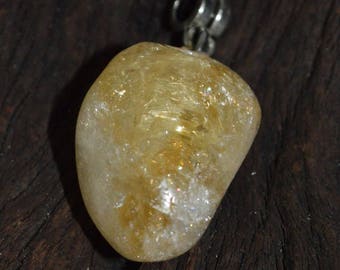 Citrine Pendant, Yellow Citrine Pendant, Yellow Stone Pendant,  Gifts Under 15 Dollars, Yellow Stone Jewelry