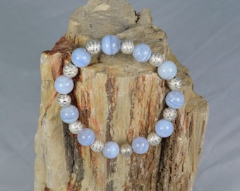 Blue Lace Agate Bracelet, Blue Lace Agate Stacking Bracelet,  Reiki Healing Bracelet, Healing Crystal Bracelet