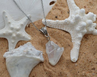 Angel Aura Quartz Necklace, Raw Quartz Necklace, Raw Angel Aura Quartz, Healing Quartz Necklace