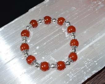 Carnelian Bracelet, Carnelian Beaded Bracelet,  Healing Carnelian Stacking Bracelet, Root Chakra Healing Bracelet