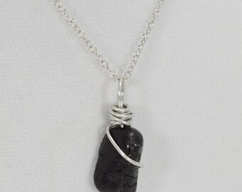 Tourmaline Necklace, Raw Tourmaline Necklace, October Birthstone, Wire Wrapped Raw Tourmaline Necklace, Chakra Healing Tourmaline Necklace