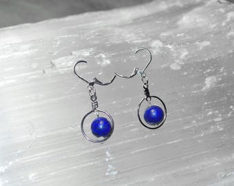 Lapis Earrings, Lapis Lazuli Healing Earrings, Chakra Healing Earrings,