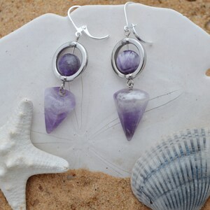 Amethyst Earrings, February Birthstone,  , Amethyst Dangle and Drop Earrings, Chakra Healing Amethyst Earrings