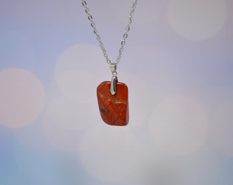 Red Jasper Necklace, Polished Red Jasper Necklace, Root Chakra Healing Red Jasper Necklace