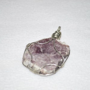 Lepidolite Pendant, Raw Lepidolite Pendant, Raw Healing Lepidolite Pendant