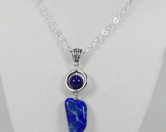 Lapis Lazuli Necklace, Healing Lapis Nekclace,  Chakra Healing Lapis Necklace, Crystal Healing Lapis Necklace