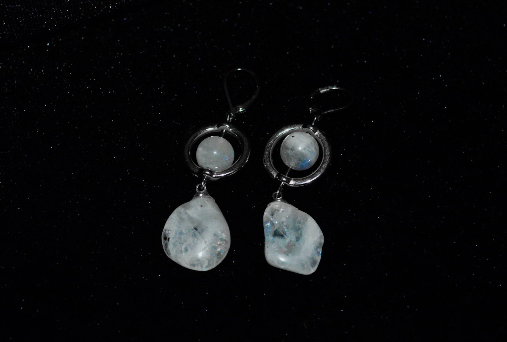 Moonstone Earings, Rainbow Moonstone Earrings, Dangle and Drop ...