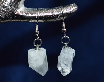 Raw Quartz Earrings, Raw Clear Quartz Earrings, Healing Raw Quartz Point Earrings,  Chakra Healing Quartz Earrings