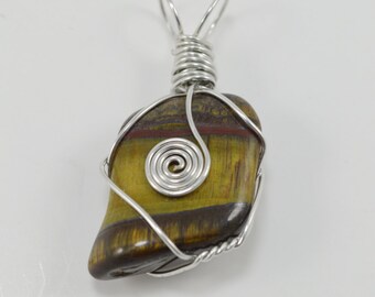 Tiger Eye Pendant, Healing Tiger Eye Pendant,  CHakra Healing Tiger Eye Pendant